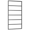 vidaXL Stumdomos durys, juodos, 102x205cm, ESG stiklas ir aliuminis