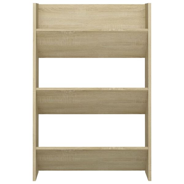 vidaXL Sieninė spintelė batams, sonoma ąžuolo spalvos, 60x18x90cm, MDP