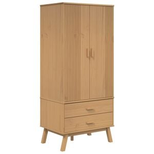 vidaXL Drabužių spinta OLDEN, ruda, 76,5x53x172cm, pu&scaron;ies masyvas