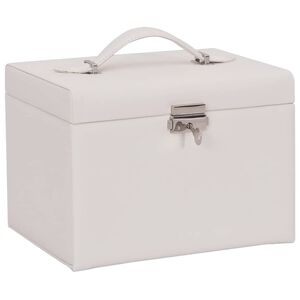 vidaXL Papuo&scaron;alų dėžutė 4 sluoksnių su veidrodžiu, 22,5x17,5x16,5cm