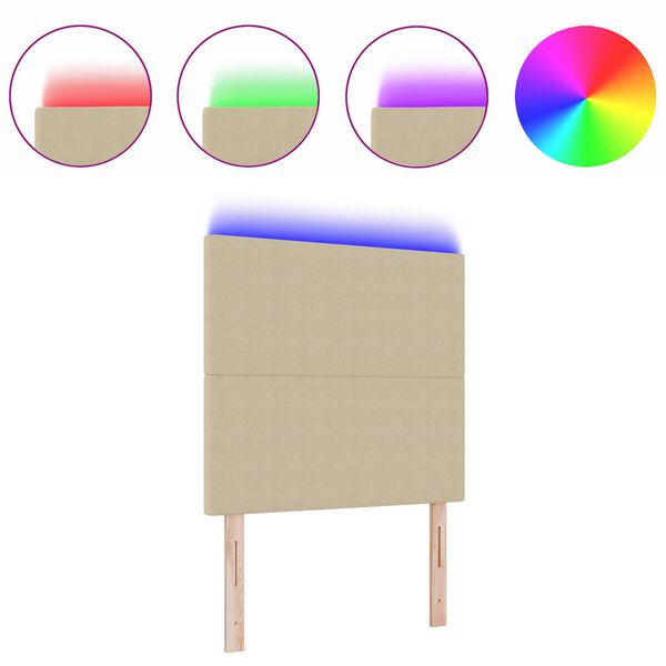 vidaXL LED galvūgalis su galvūgalio Pilkai žalia 100 cm Poliesteris