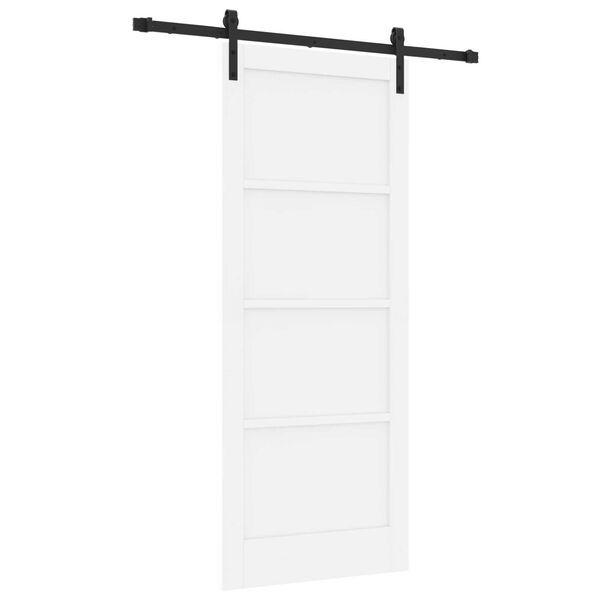 vidaXL Slankios durys Balta 83 x 202 cm Kietos pušies mediena