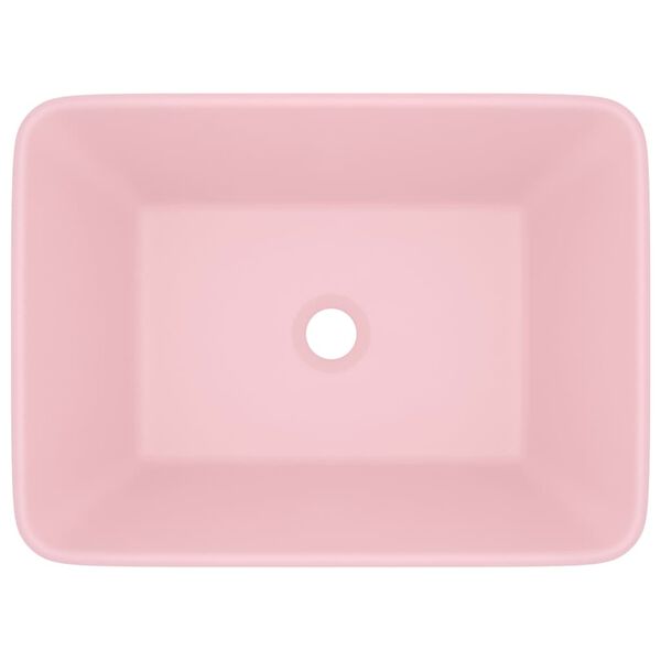 vidaXL Prabangus praustuvas, matinis rožinis, 41x30x12cm, keramika