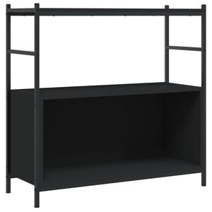 vidaXL Knygų lentyna, juoda, 80x30x78,5cm, apdirbta mediena/geležis