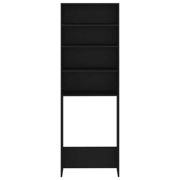 vidaXL Skalbimo mašinos spintelė, juodos spalvos, 64x24x190cm