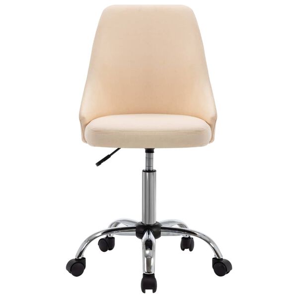 vidaXL Biuro kėdės su ratukais, 2vnt., kreminės, audinys (323229)