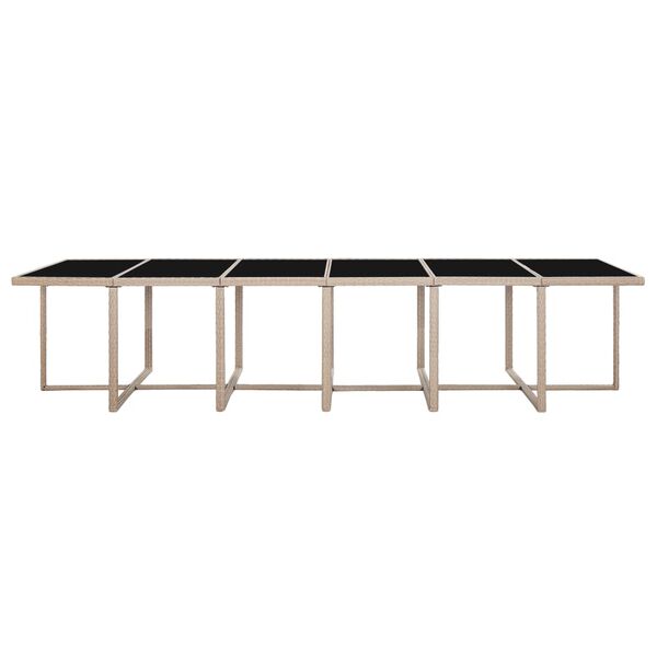 vidaXL Lauko komplektas su pagalvėmis, 17 dalių, smėlio, poliratanas