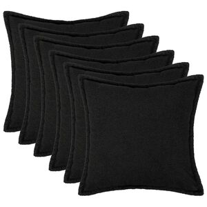 vidaXL Pagalvėlės užvalkalas 6 pcs HOUTEN Juoda 30 x 30 cm Boucl&eacute;