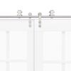vidaXL Stumdomų durų įrangos rinkinys, sidabr., 200cm, nerūd. plien.
