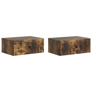 vidaXL &Scaron;alia lovos spintelė 2 pcs Dūminio ąžuolo 49 x 34,5 x 20 cm