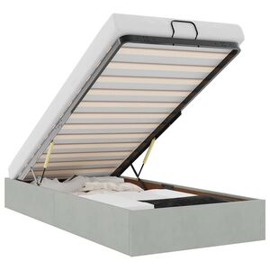 vidaXL Osmanų lovos rėmas be čiužinio, pilkas, 80x200 cm, aksomas