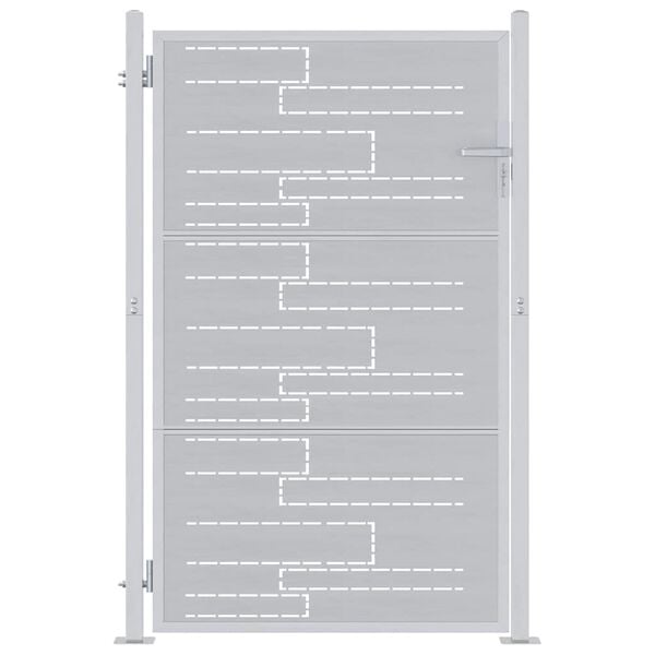 vidaXL Sodo vartai Sidabro 100 x 150 cm Nerūdijantis Plienas