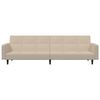vidaXL Dvivietė sofa-lova su taburete, kreminė, mikropluo&scaron;to audinys