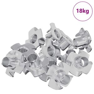 vidaXL Įpjovinė T-veržlė 7200 pcs Sidabro M6 mm Plienas