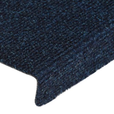 vidaXL Laiptų kilimėliai, 15vnt., mėlyni 65x21x4cm perforuoti adatomis