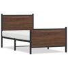 vidaXL Metalinis lovos rėmas be čiužinio Rudas ąžuolas 75x190 cm