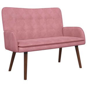 vidaXL Dvita&scaron;kė sofa Rožinė 115 x 61 x 87 cm Aksomas
