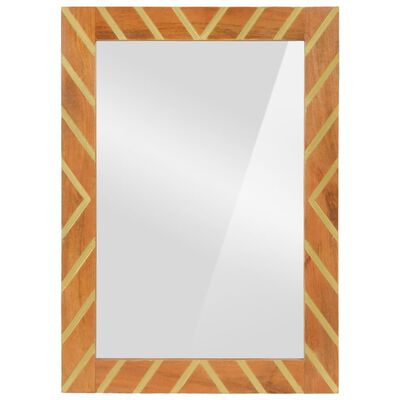 vidaXL Vonios veidrodis, rudas, 50x70x3cm, mango masyvas ir stiklas