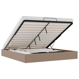 vidaXL Osmanų lovos rėmas be čiužinio, kapučino, 160x200cm, dirbt. oda