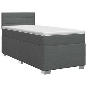 vidaXL Spyruoklinė lova su čiužiniu Tamsiai pilka 80 x 200 cm Audinys