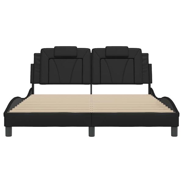 vidaXL Lovos rėmas, Viana, be čiužinio, juodos, 160x200cm, dirbtinė oda