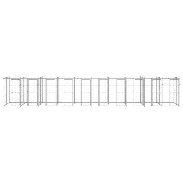 vidaXL Lauko voljeras &scaron;unims, galvanizuotas plienas, 24,2m&sup2;