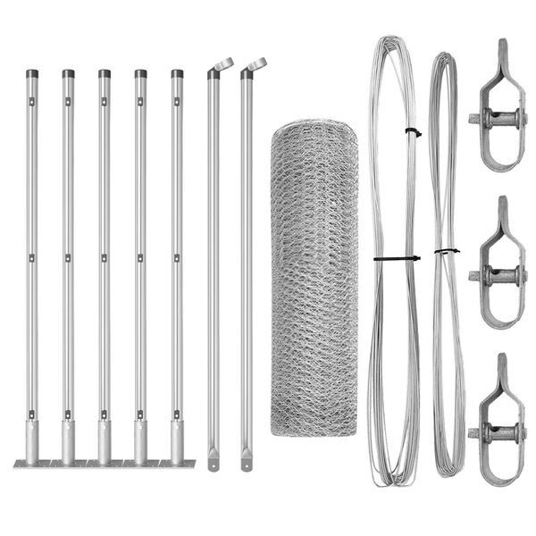 vidaXL Tvorelės stulpas Sidabro 10 x 0,6 m (13 mm tinklelis) Plienas