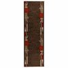 vidaXL Bėgimo kilimėlis FLORNES Austas Ruda Lapai 67 x 150 cm PP 7 mm