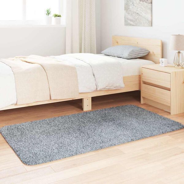 vidaXL Shaggy tipo kilimas, NAVARRA, 80x150 cm, &scaron;viesiai pilka