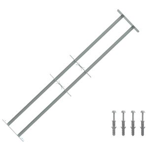 vidaXL Langų saugos grotelės su 2 skersiniais 3 vnt. 930-1740 mm