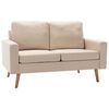 vidaXL Dvivietė sofa, kreminės spalvos, audinys