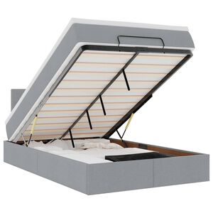 vidaXL Osmanų lova su čiužiniu, pilkas, 120x200cm, audinys