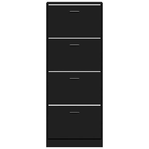 vidaXL Spintelė batams, juodos spalvos, 59x17x150cm, apdirbta mediena