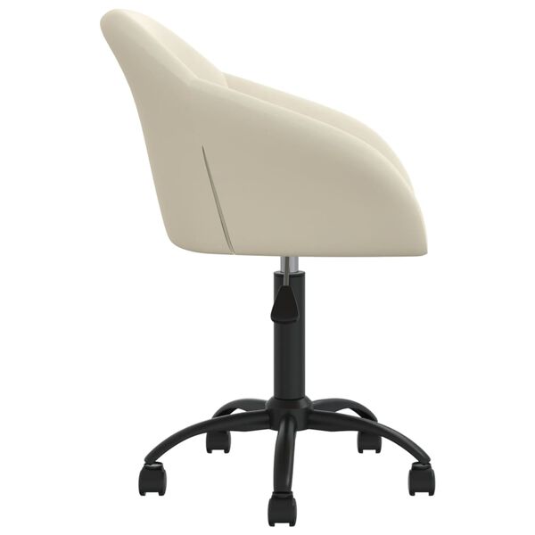 vidaXL Pasukamos valgomojo kėdės, 2vnt., kreminės spalvos, aksomas
