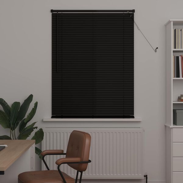 vidaXL Venecijos žaliuzės Juodas 150 x 80 cm PVC