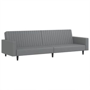 vidaXL Dvivietė sofa-lova, pilkos spalvos, dirbtinė oda