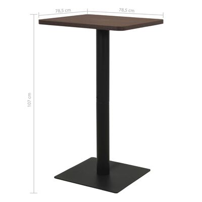 vidaXL Bistro staliukas, tamsios pelenų spalvos, 78,5x78,5x107cm