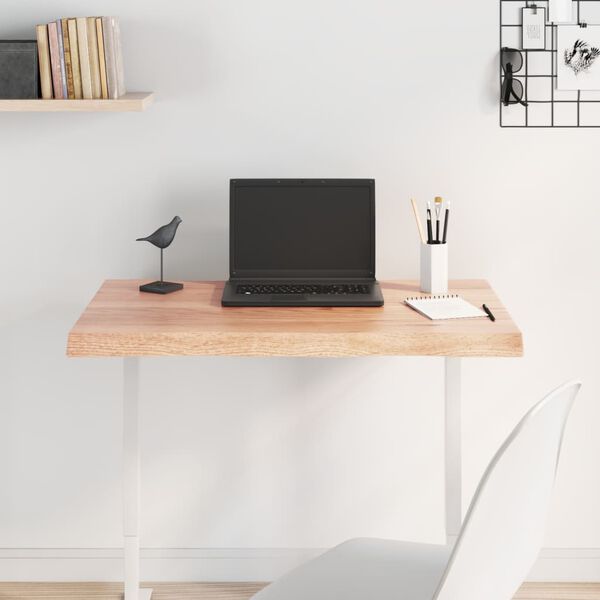 vidaXL Stalvir&scaron;is, &scaron;viesiai rudas, 80x50x(2-4) cm, medienos masyvas