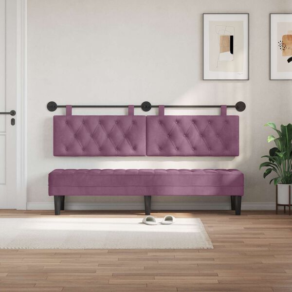 vidaXL Kabantysis galvūgalis Violetinė 170 x 55 x 7 cm Aksomas
