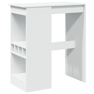 vidaXL Baro stalas su laikikliais, baltas, 90x47,5x103,5cm, mediena