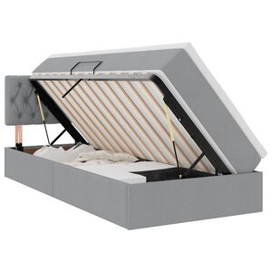 vidaXL LED saugojimo lova su čiužiniu &Scaron;viesiai pilka 90 x 190 cm
