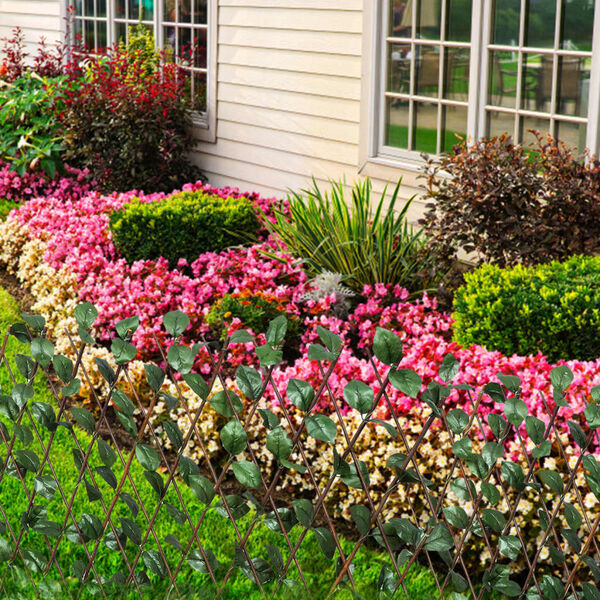 vidaXL Gluosnio treliažo tvora, 5vnt., su dirbt. lapais, 180x90cm