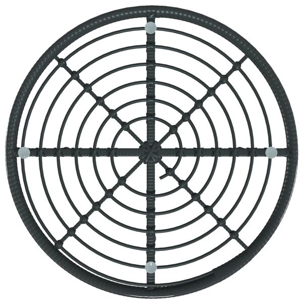 vidaXL Valgomojo stalas, juodas, 80cm, grūdintas stiklas ir plienas