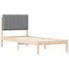 vidaXL Lovo rėmas su apmuštu galvūgaliu Šviesiai pilka 75 x 190 cm