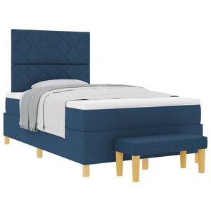 vidaXL Kiemas lova su pagalve Mėlyna 200 x 120 cm audinys