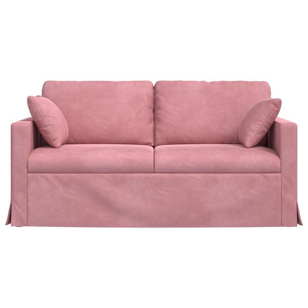 vidaXL Sofa Rožinė Bendri matmenys: 158 x 78 cm (P X G x A) Aksomas
