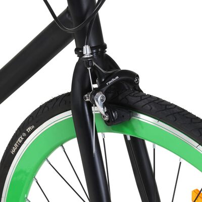 vidaXL Fiksuotos pavaros dviratis, juodas ir žalias, 700c, 59cm
