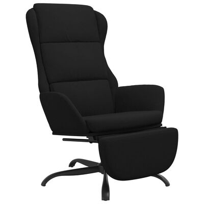 vidaXL Poilsio kėdė su pakoja, juodos spalvos, mikropluošto audinys