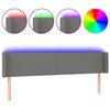 vidaXL Galvūgalis su LED, tamsiai pilkas, 163x16x78/88cm, audinys