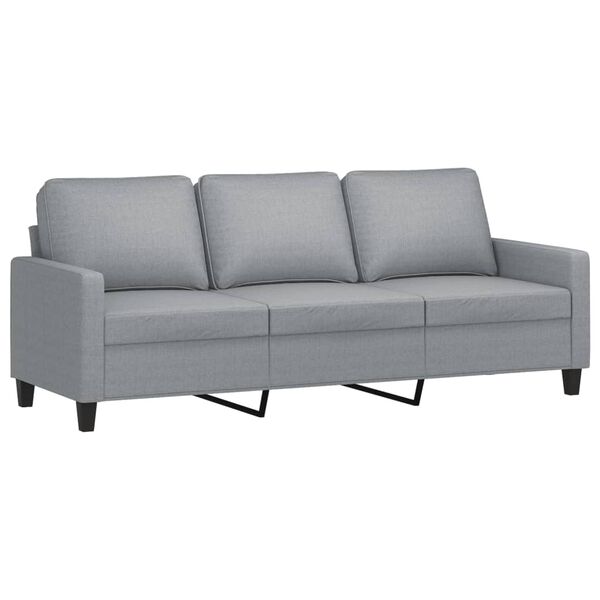 vidaXL Trivietė sofa, &scaron;viesiai pilkos spalvos, 180cm, audinys